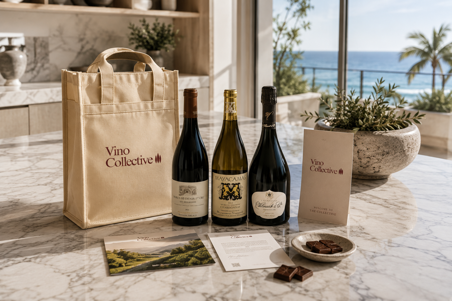 A curated Vino Collective wine allocation